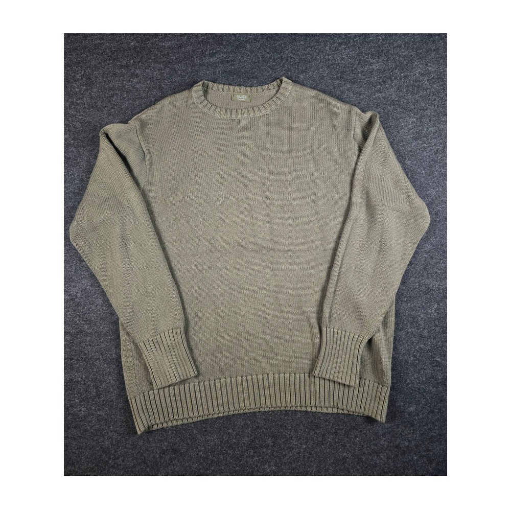 J. Galt Brandy Melville Brianna Cotton Knit Grandpa Sweater Olive Green One Size